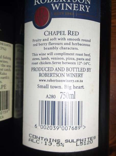 WINE : RAKA SPLICED 2006 ( RE-LABELED WITH VINCENT SUPERSPAR LABEL FOR GIFT ) & ROBERTSON CHAPEL RED